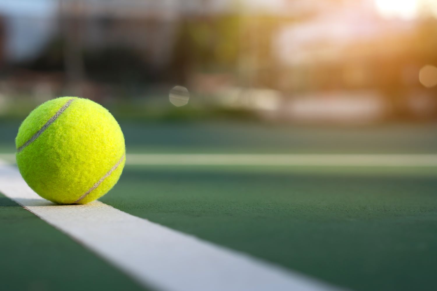 tennis court with tennis ball