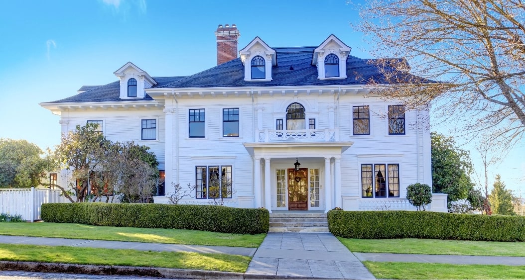 Large white house with columns