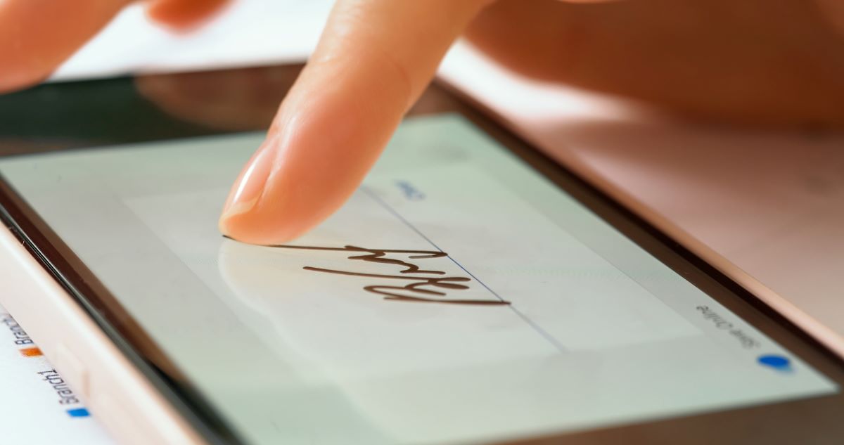 person signing documents electronically