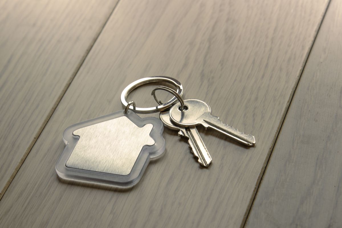 house keys on table